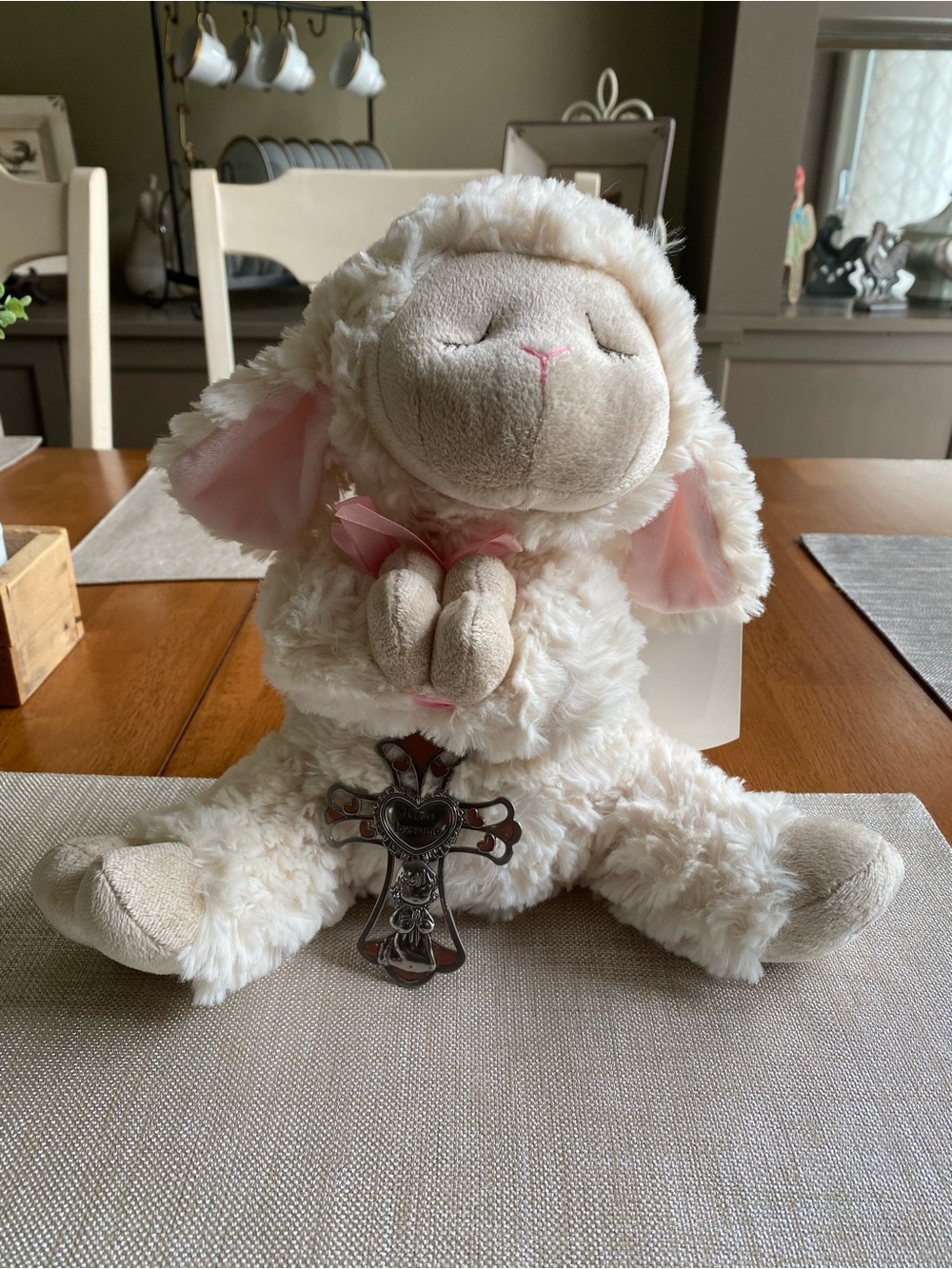 GANZ Serenity Lamb Plush in Cream and Light Purple